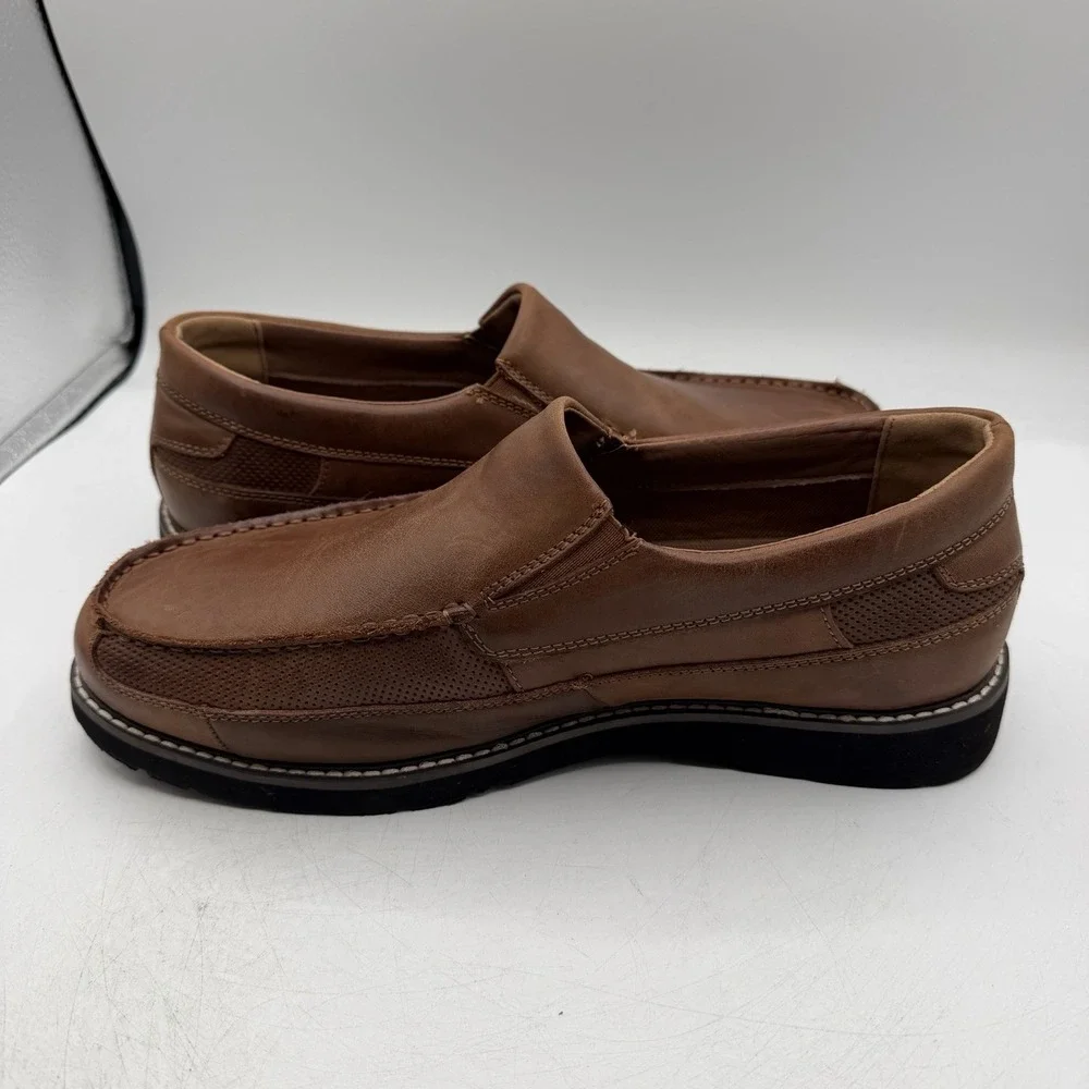 Propet Griffen Loafers Mens 11 XX 5E Wide Brown Leather Slip On Shoes MDX024L